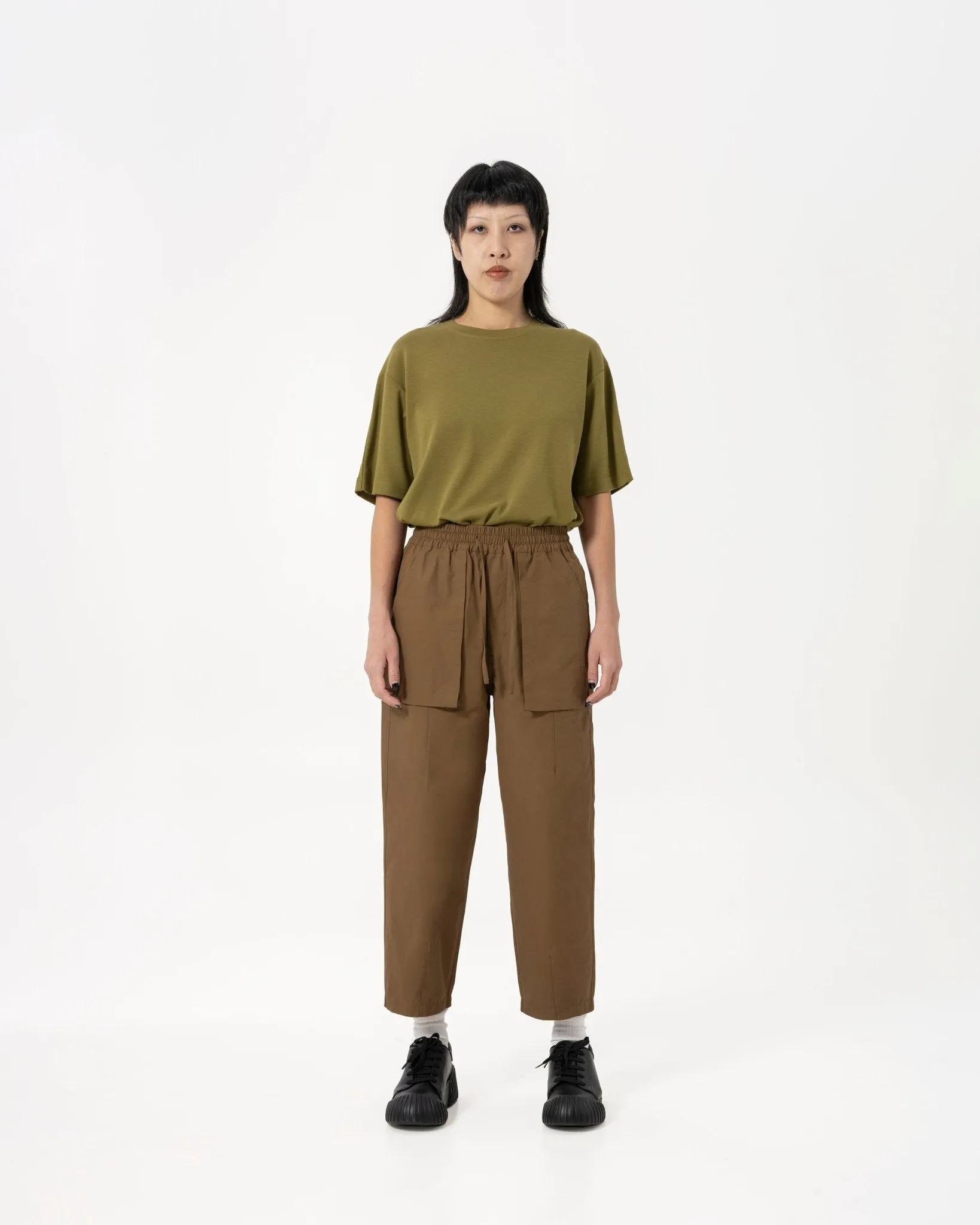 Relaxed Elasticated Trousers - Amber