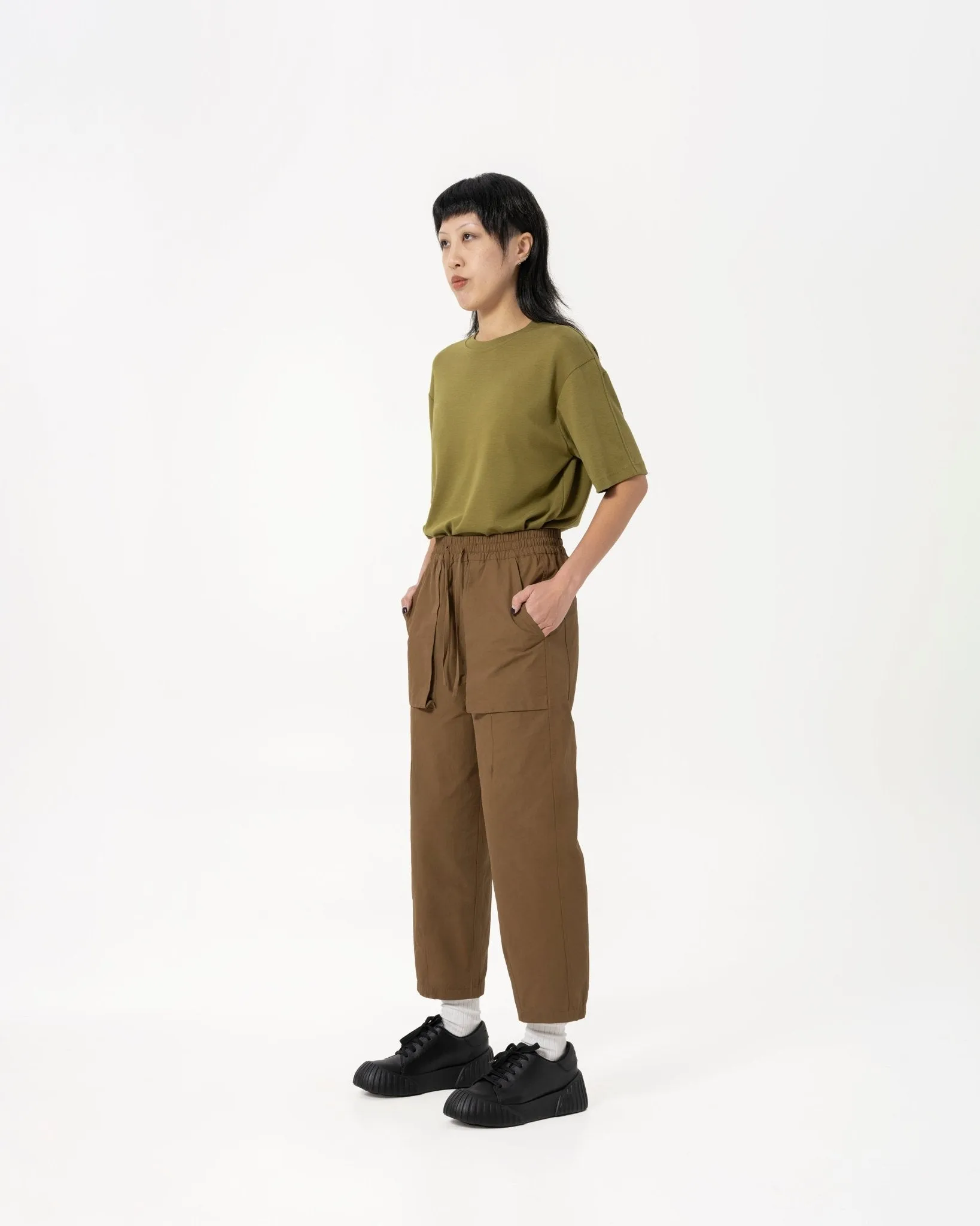 Relaxed Elasticated Trousers - Amber