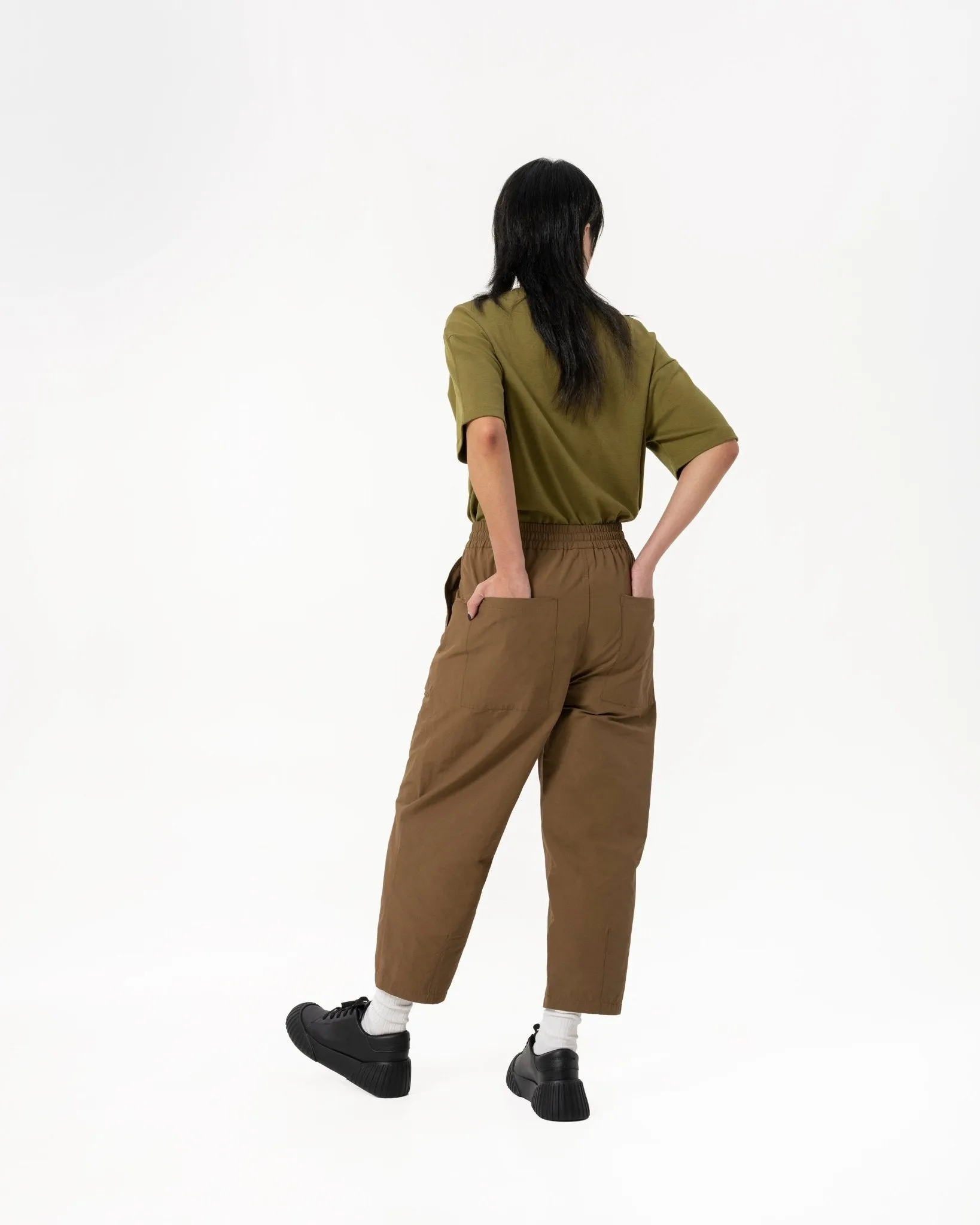 Relaxed Elasticated Trousers - Amber