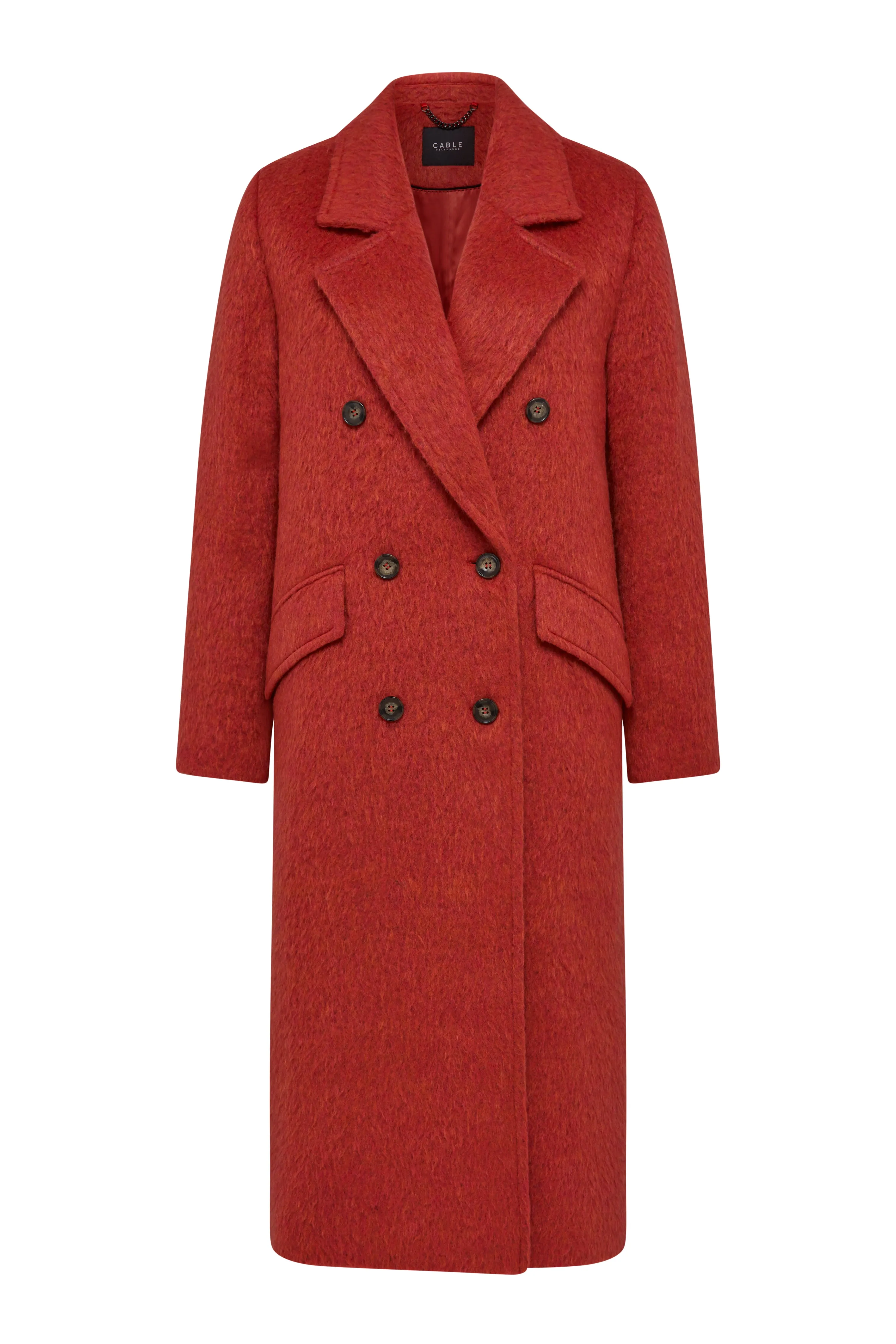 Sabine Double Breasted Coat - Red