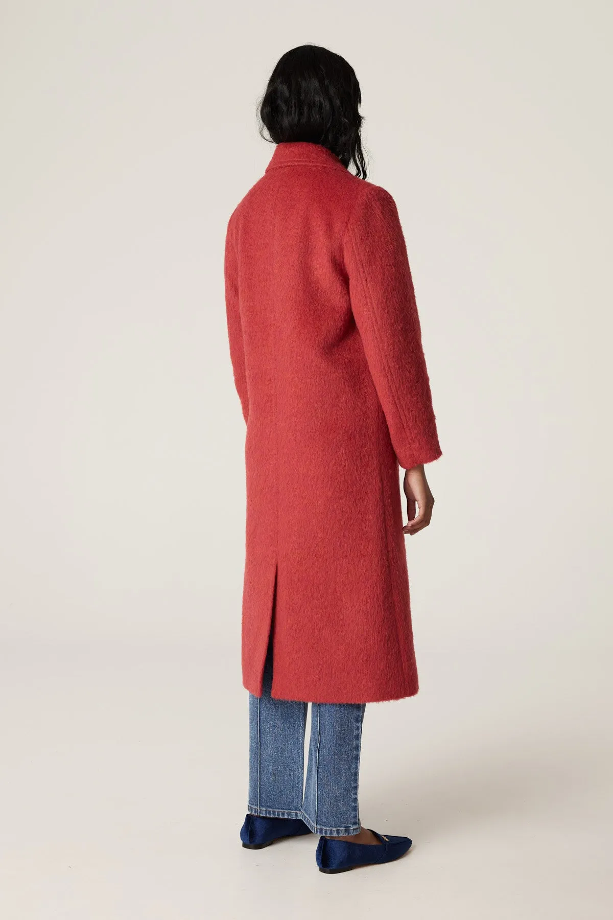 Sabine Double Breasted Coat - Red