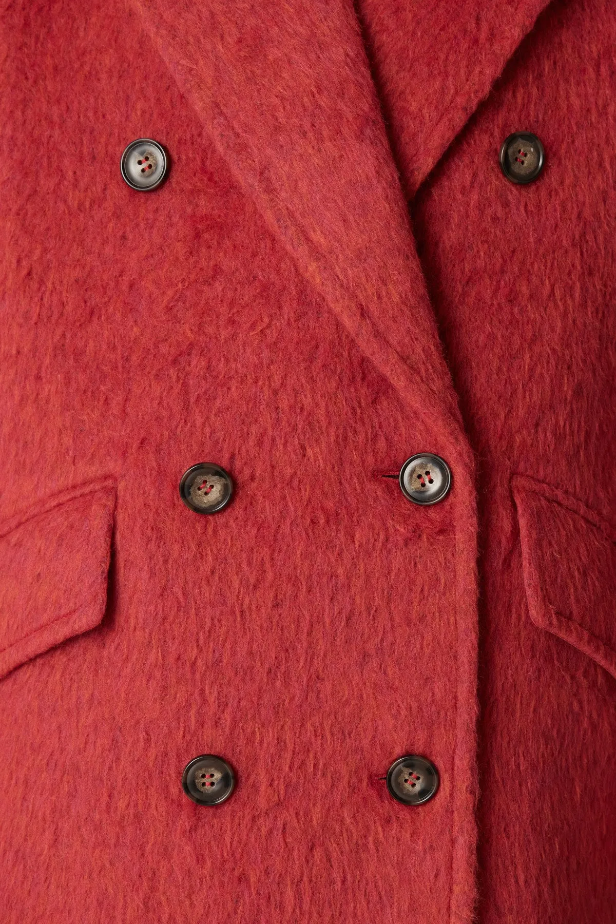 Sabine Double Breasted Coat - Red