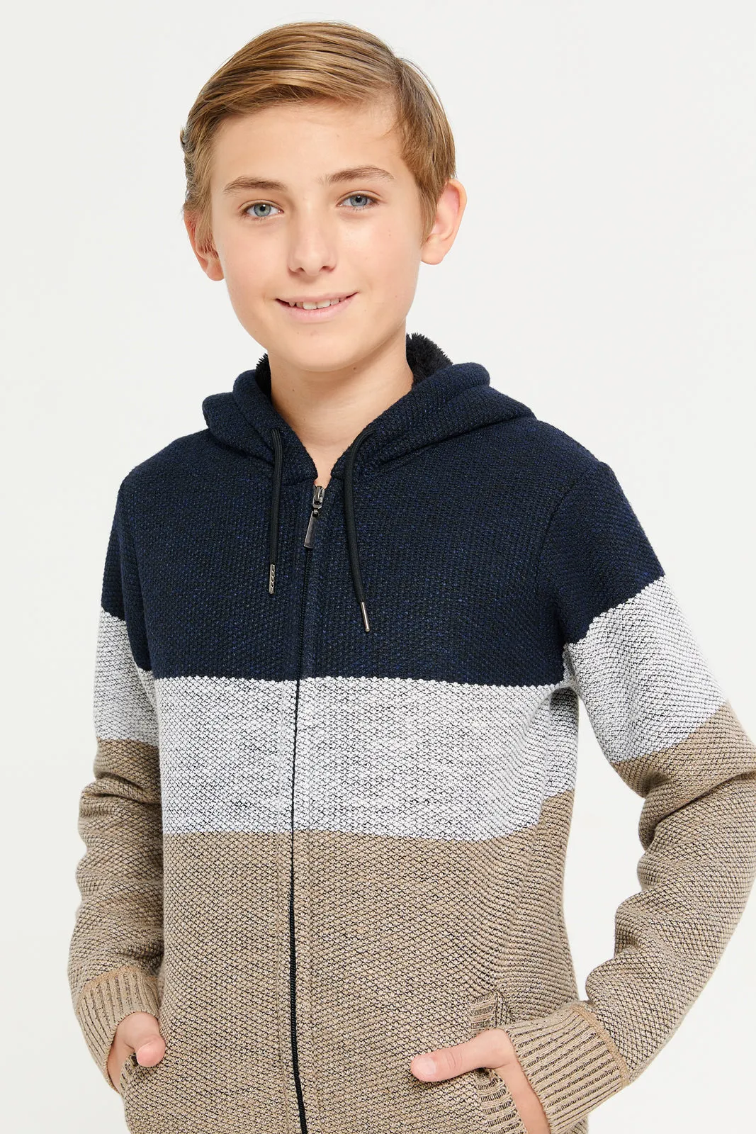 Senior Boys Assorted Zip Thru Hooded Cardigan