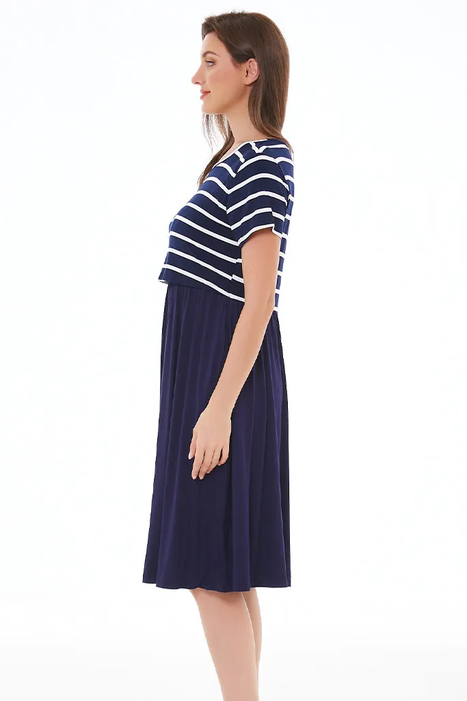 Smallshow Striped Casual Nursing Dresses