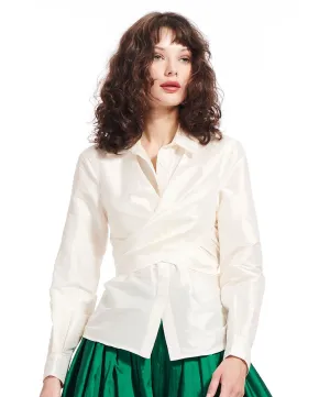 Taffeta Double Wrap Shirt