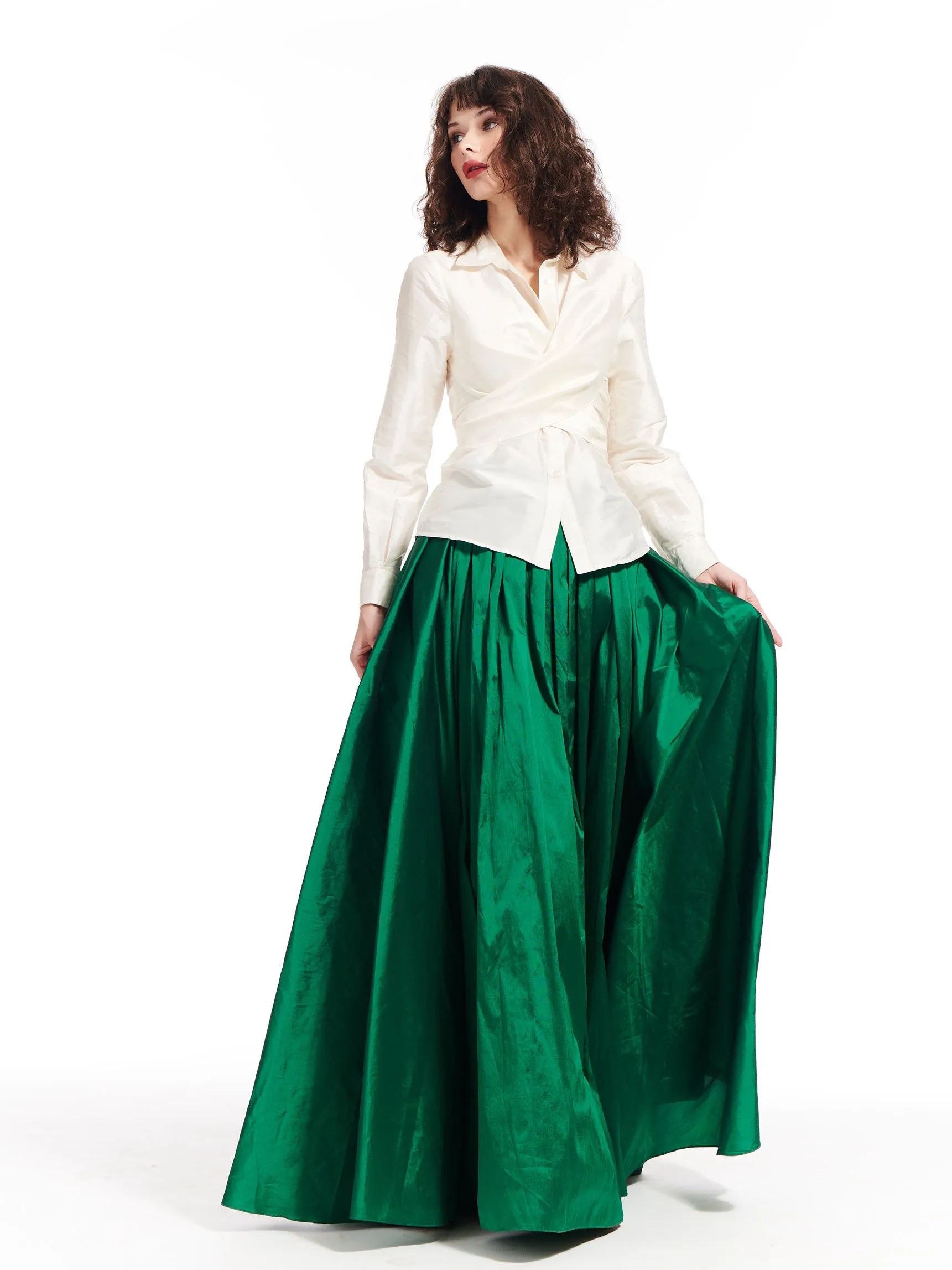 Taffeta Double Wrap Shirt