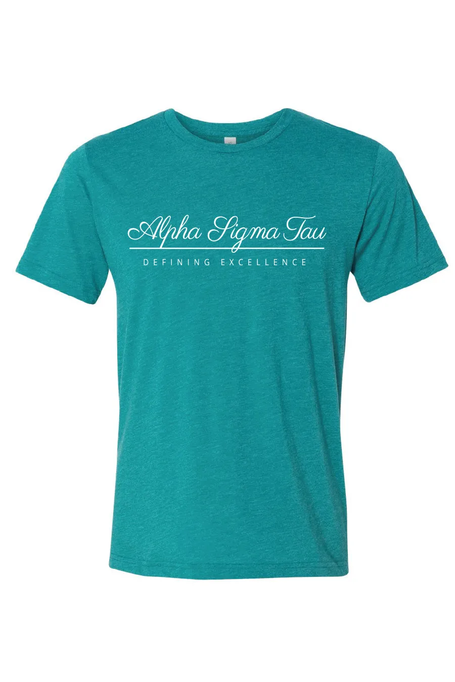 Teal Lined Script Tee