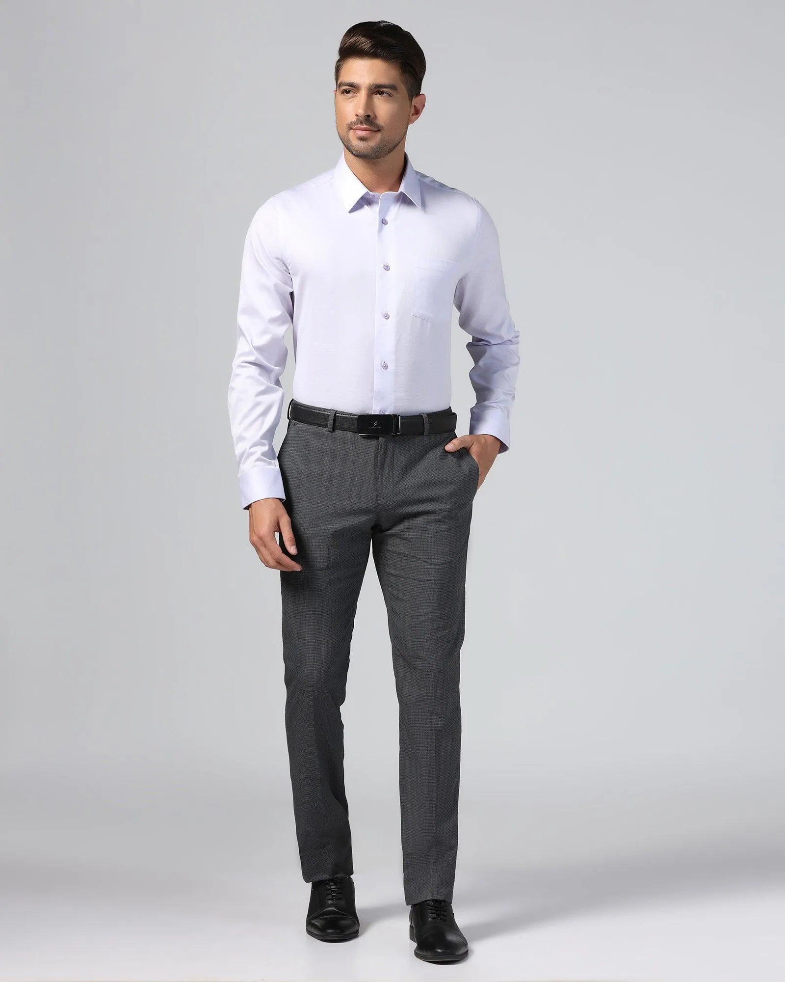 Temp Tech Slim Comfort B-95 Formal Charcoal Textured Trouser - Duke