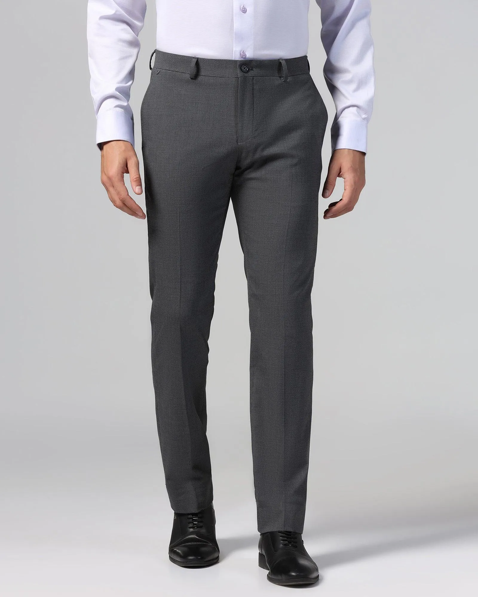 Temp Tech Slim Comfort B-95 Formal Charcoal Textured Trouser - Duke