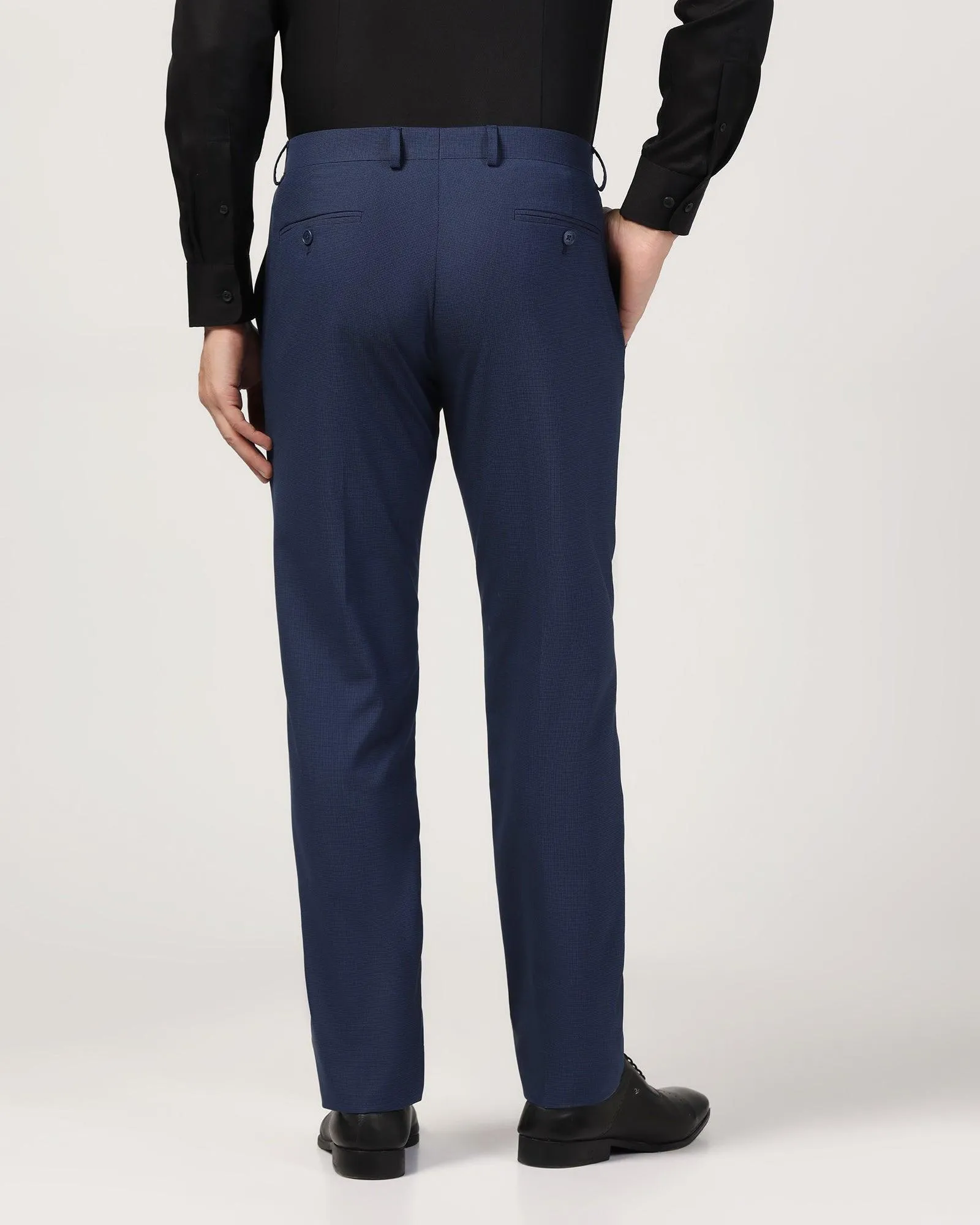 Temp Tech Slim Comfort B-95 Formal Navy Textured Trouser - Duke