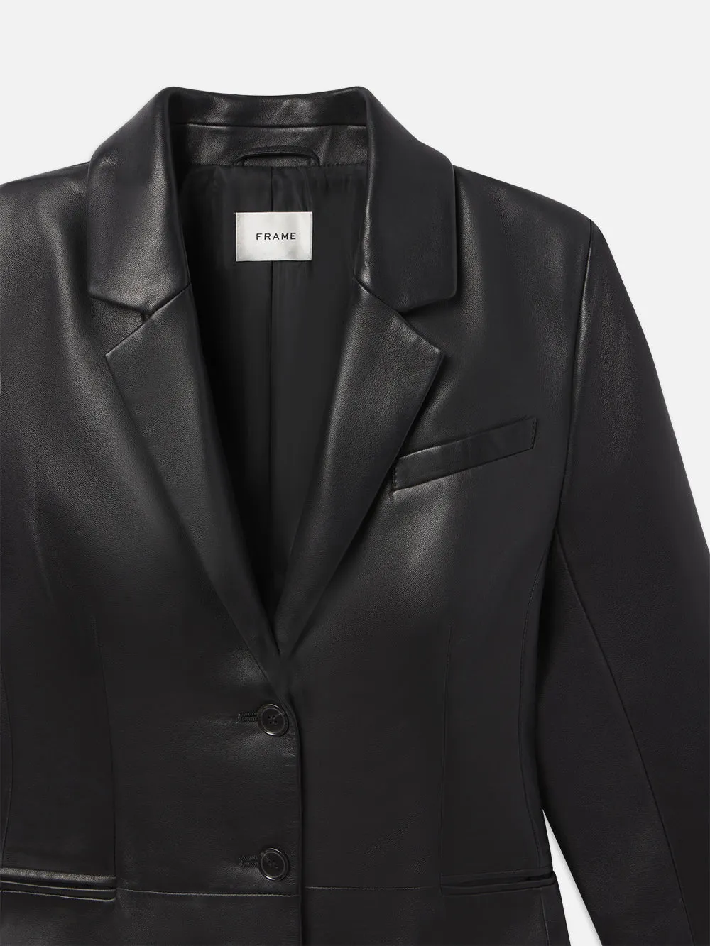 The Femme Leather Blazer -- Black