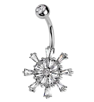 Tiller Burst Stainless Steel Belly Button Ring