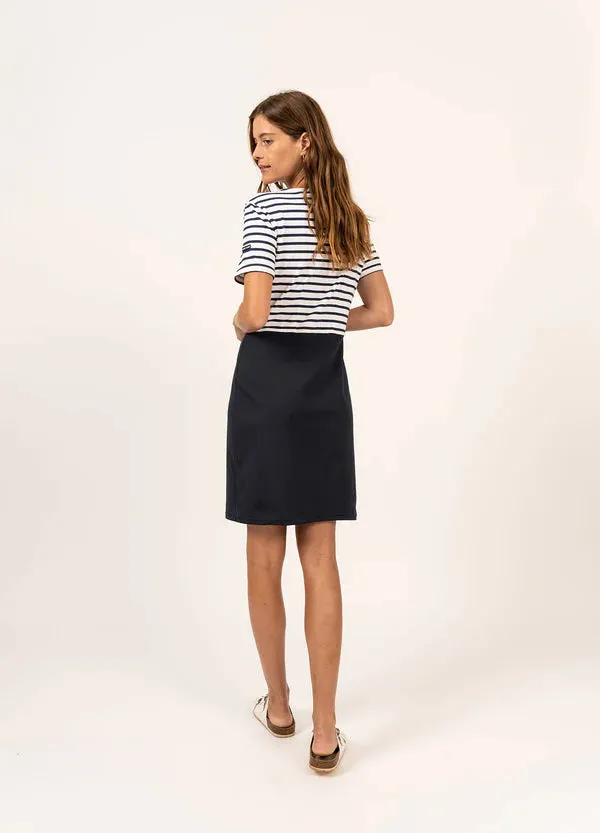 Tourlaville Dress in Navy/White Stripes