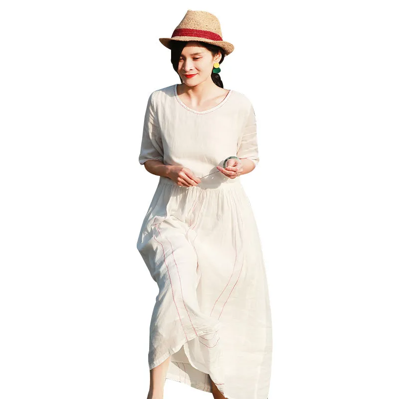 White Women Dresses Casual Summer Women Dresses Long Women Dresses MDYP97610