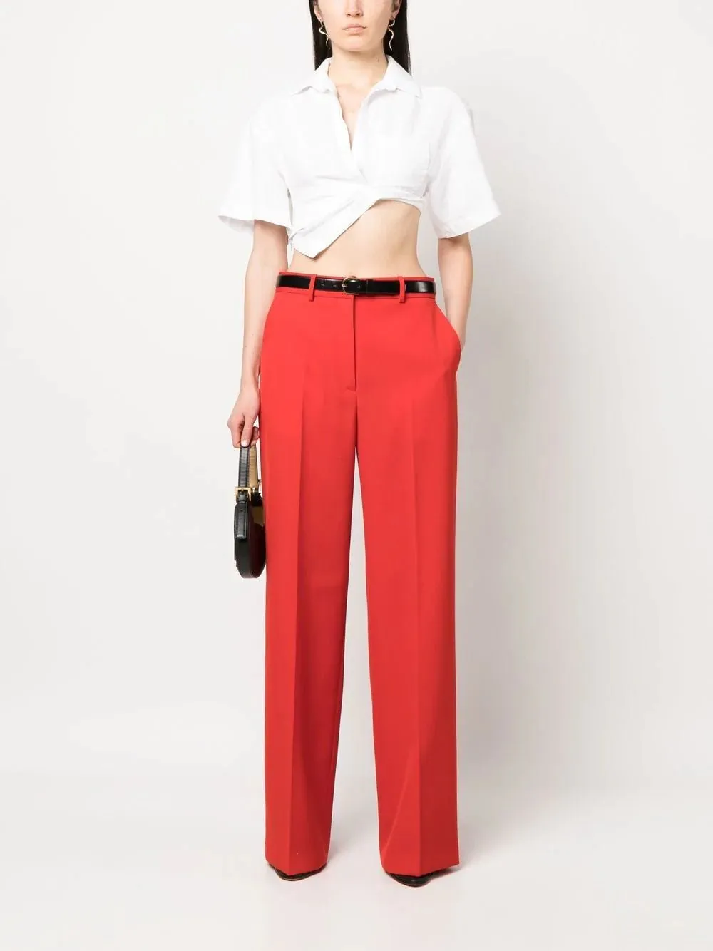 wide-leg tailored trousers