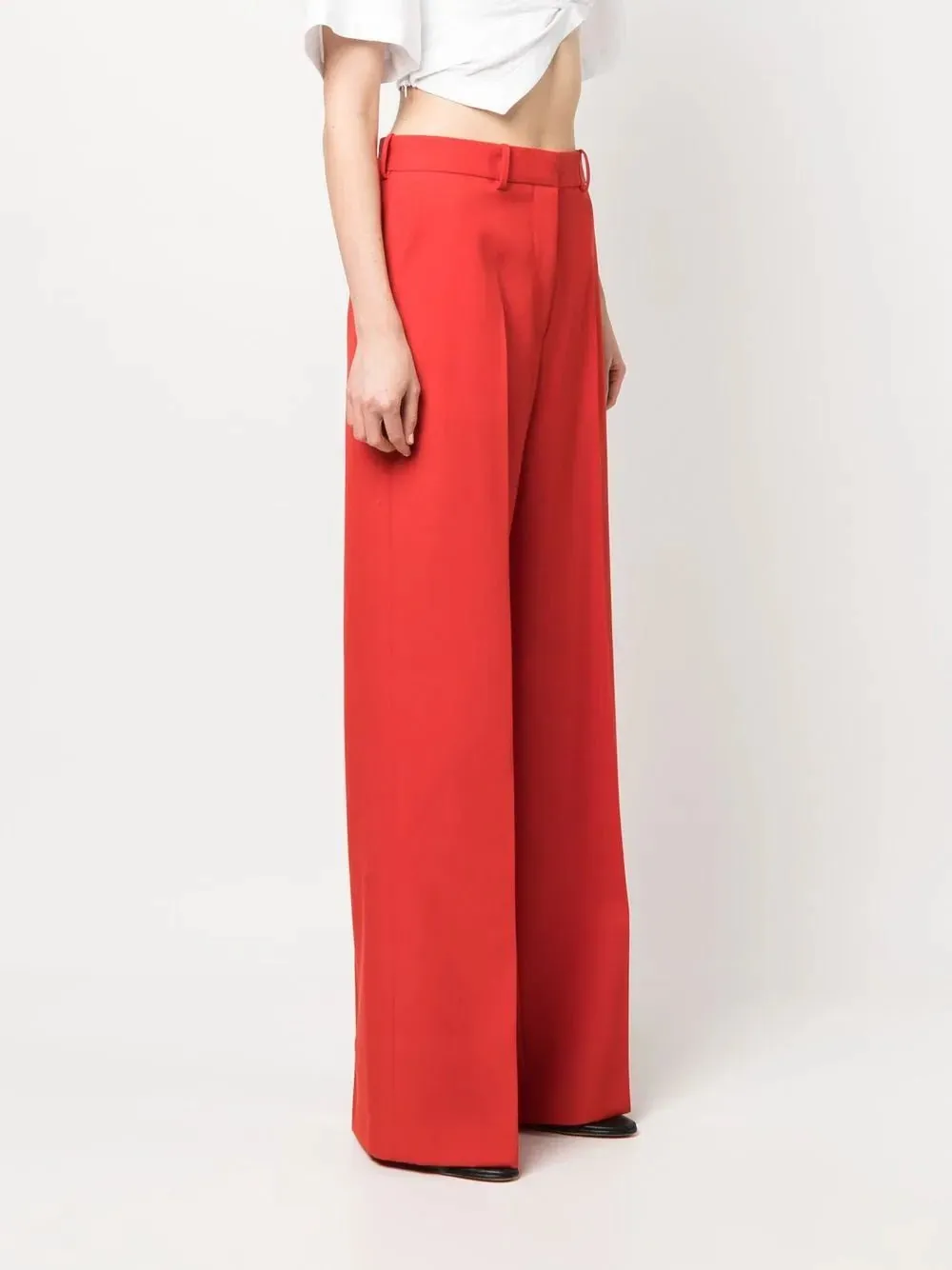 wide-leg tailored trousers