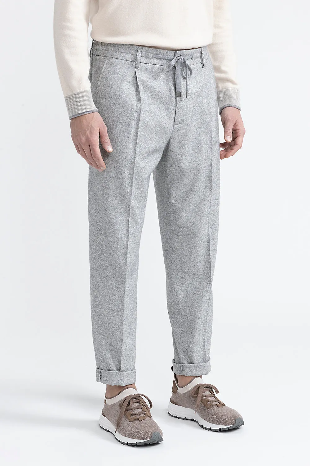 Wool, silk and cashmere tweed jogger trousers